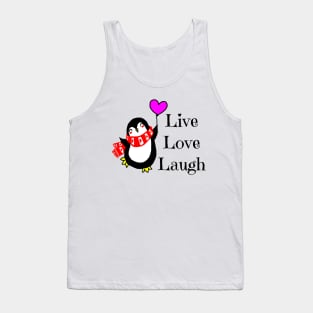 Live, Love, Laugh Happy Penguin Tank Top